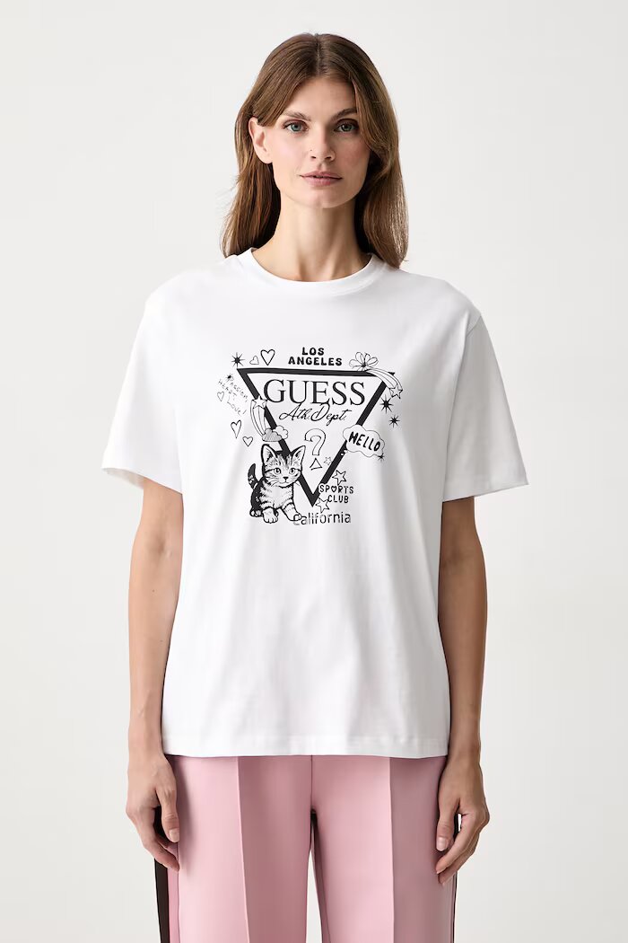 GUESS тениска дамска от памук бяла V6YI13 K4301