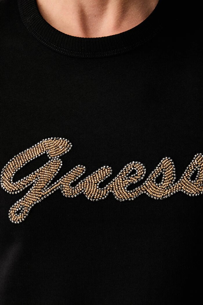 GUESS тениска дамска от памук черна W6YI29 K4348