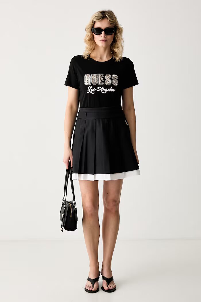 GUESS тениска дамска от памук черна W6YI30 K4349