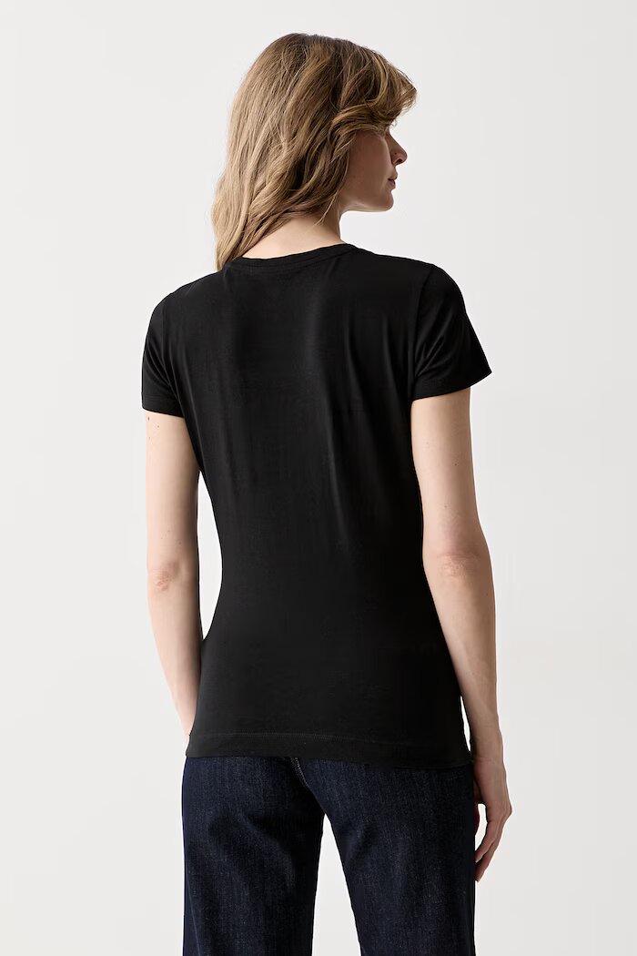 GUESS тениска дамска от памук с еластан черна W6YI31 K4350