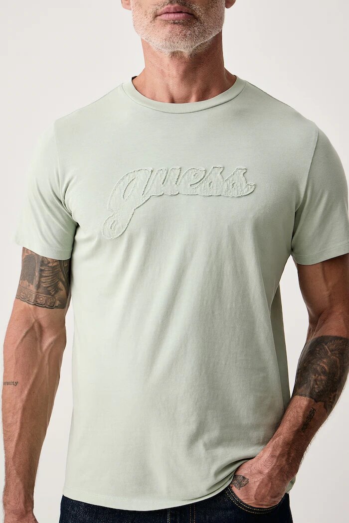 GUESS тениска дамска от памук тюркоазена M6BI69 K6639