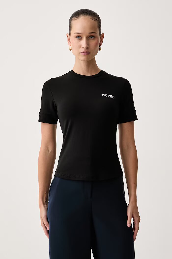 GUESS тениска дамска с модал GRETA черна V6BI24 K6909