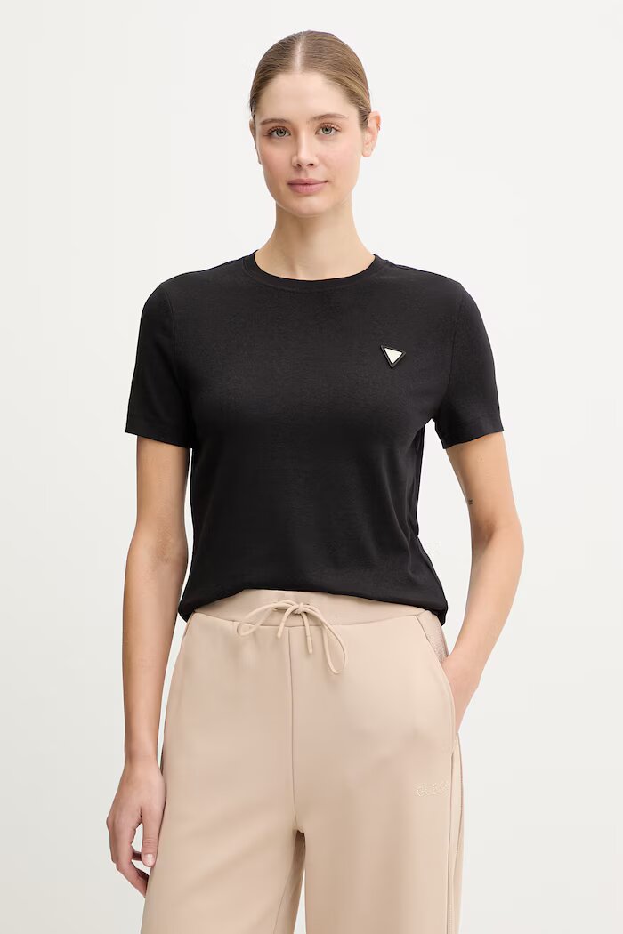 GUESS тениска дамска с памук SONIA черна V6RI17 KD741