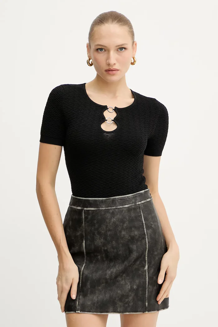 GUESS Тениска HELENA дамска в черно W5YR16 Z3OV0