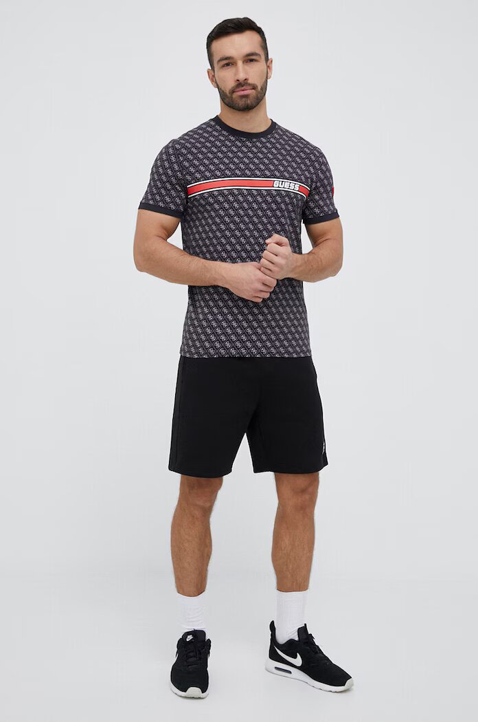 GUESS Тениска JAMEY в черно с десен Z2BI09 J1314