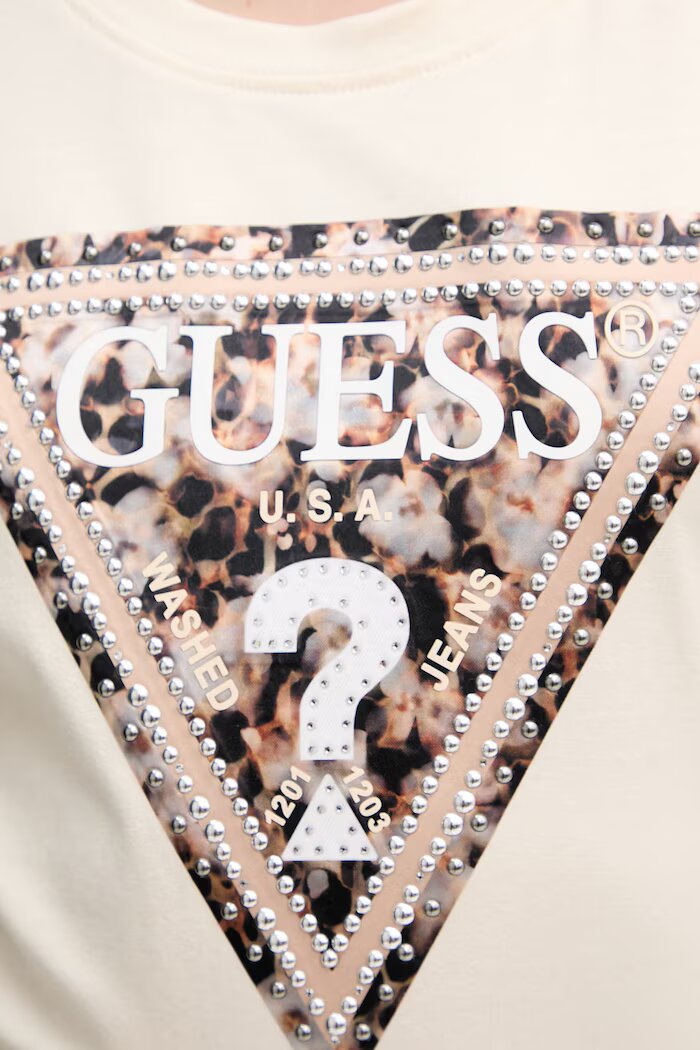 GUESS Тениска LEO дамска в бежово W6RI32 J1314