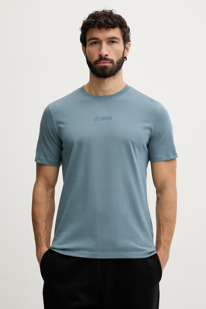 GUESS тениска мъжка от памук AMBROGIO синя Z6GI06 K2847