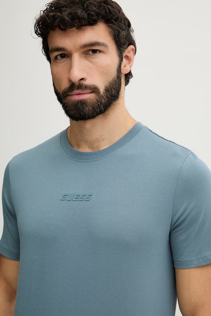 GUESS тениска мъжка от памук AMBROGIO синя Z6GI06 K2847