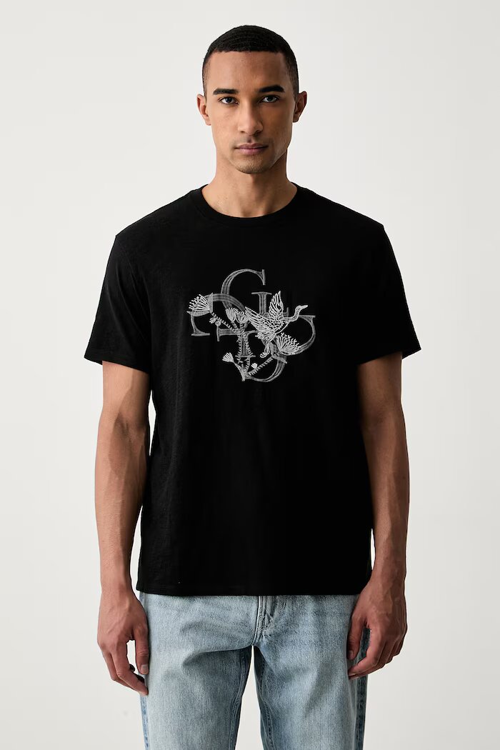 GUESS тениска мъжка от памук черна M6YI59 K4637