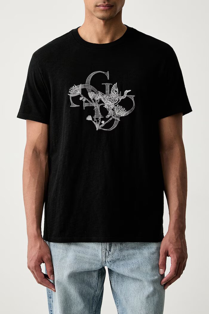 GUESS тениска мъжка от памук черна M6YI59 K4637