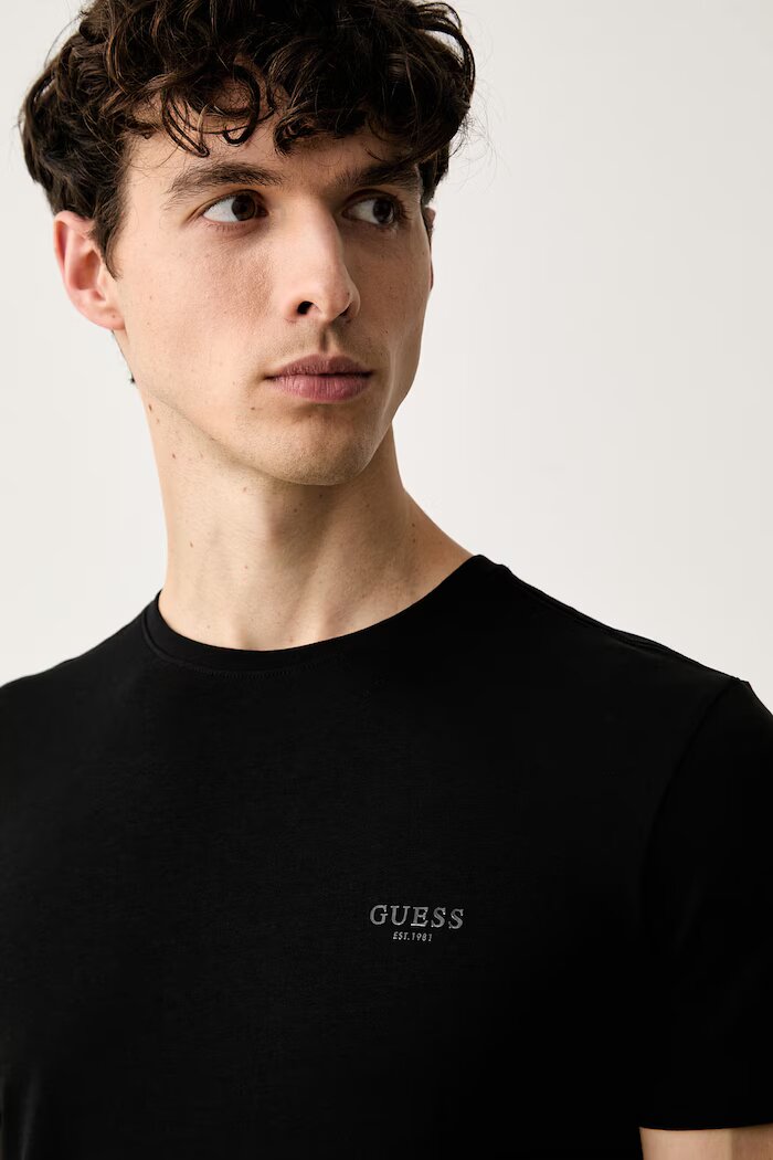 GUESS тениска мъжка от памук с еластан черна M6YI24 K3728