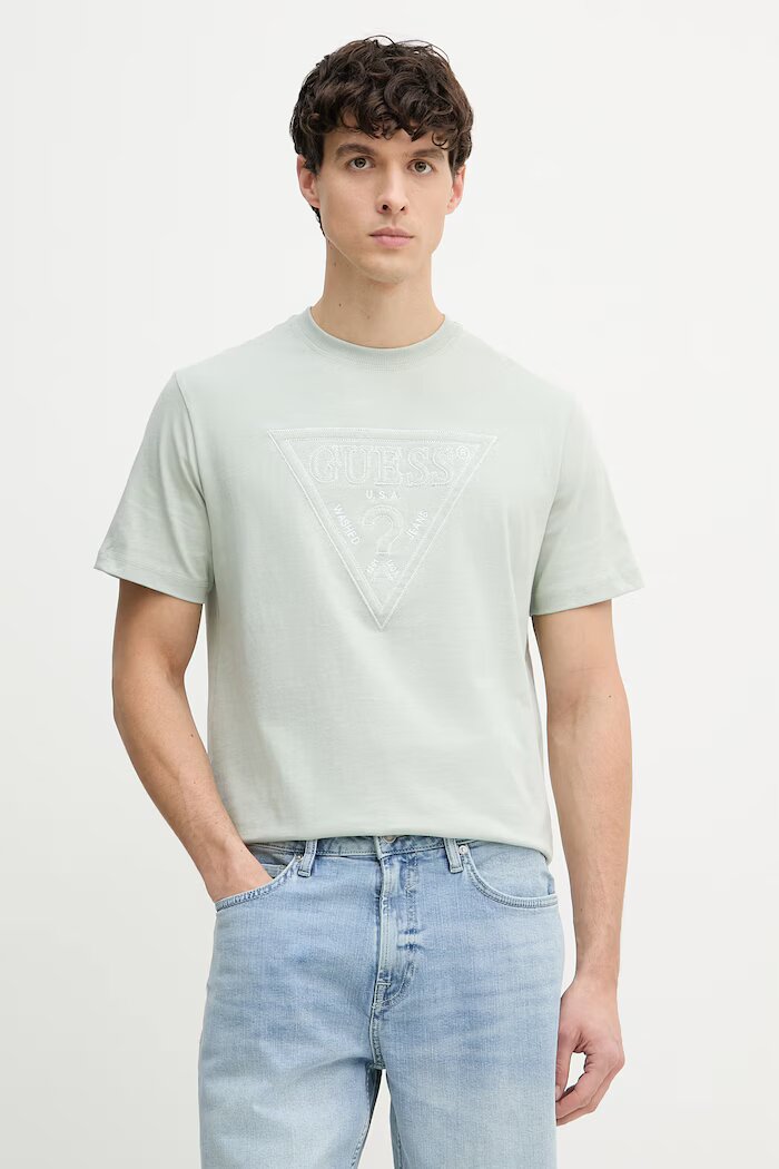 GUESS тениска мъжка от памук зелена M6GI15 K3008