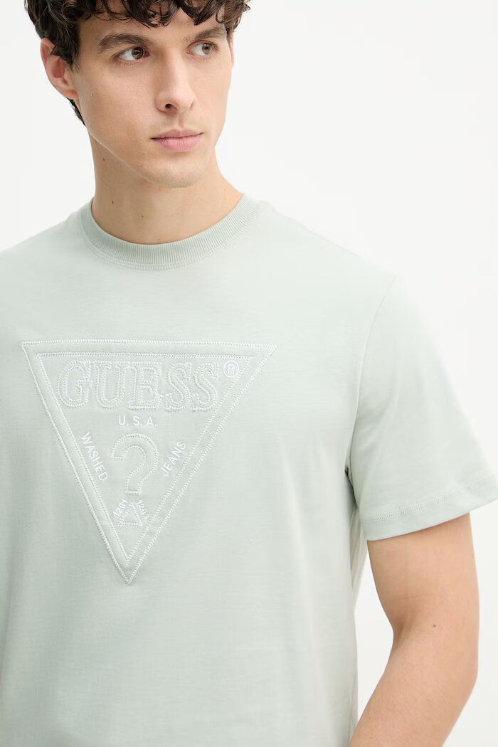 GUESS тениска мъжка от памук зелена M6GI15 K3008