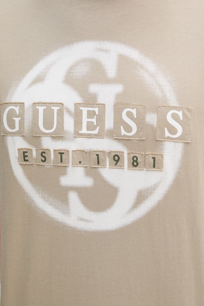 GUESS тениска мъжка памучна бежова M6GI09 K2989