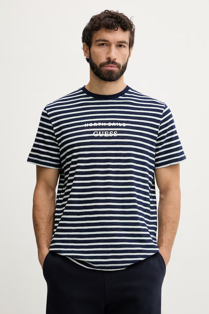 GUESS тениска мъжка памучна x North Sails тъмносин M6GI47 K3499