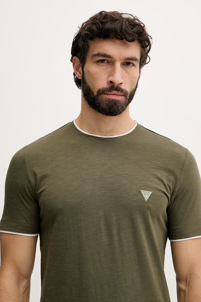 GUESS тениска мъжка памучна зелена F6GI06 K6XN4