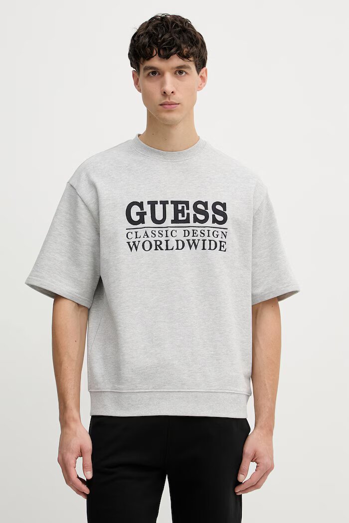 GUESS тениска мъжка с памук сива M6GQ25 K3487