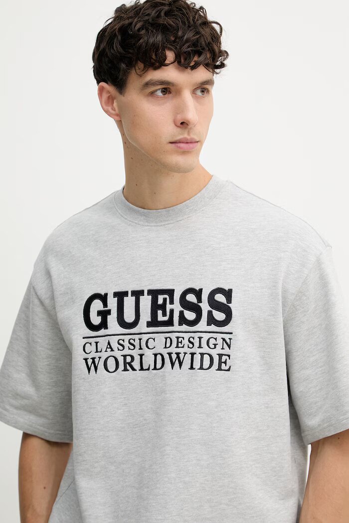 GUESS тениска мъжка с памук сива M6GQ25 K3487