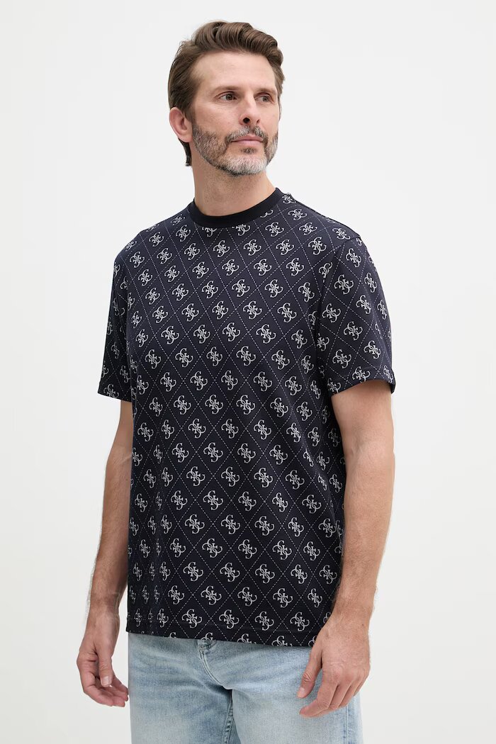 GUESS тениска мъжка с памук тъмносиня M6GP34 K3200