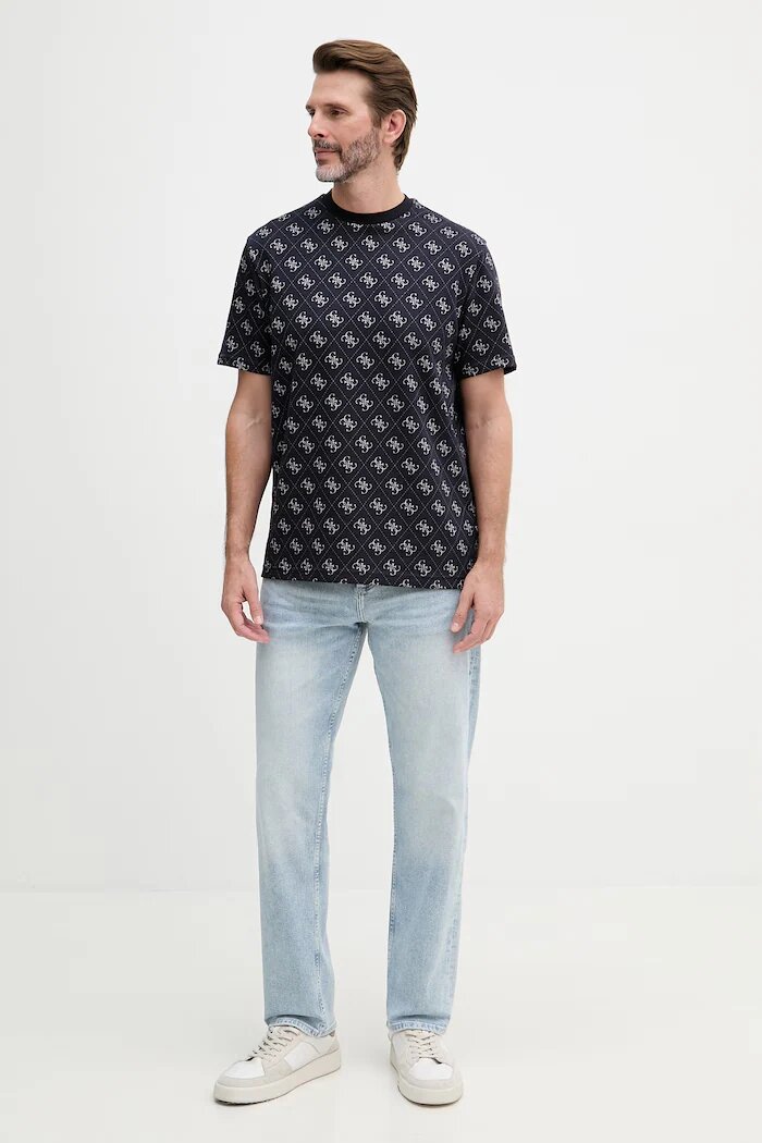 GUESS тениска мъжка с памук тъмносиня M6GP34 K3200