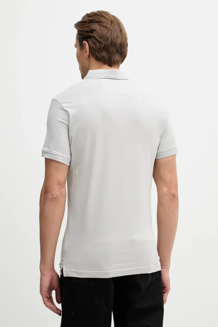 GUESS Тениска с яка NOLAN в сиво с изчистен дизайн M6RP66 J1314