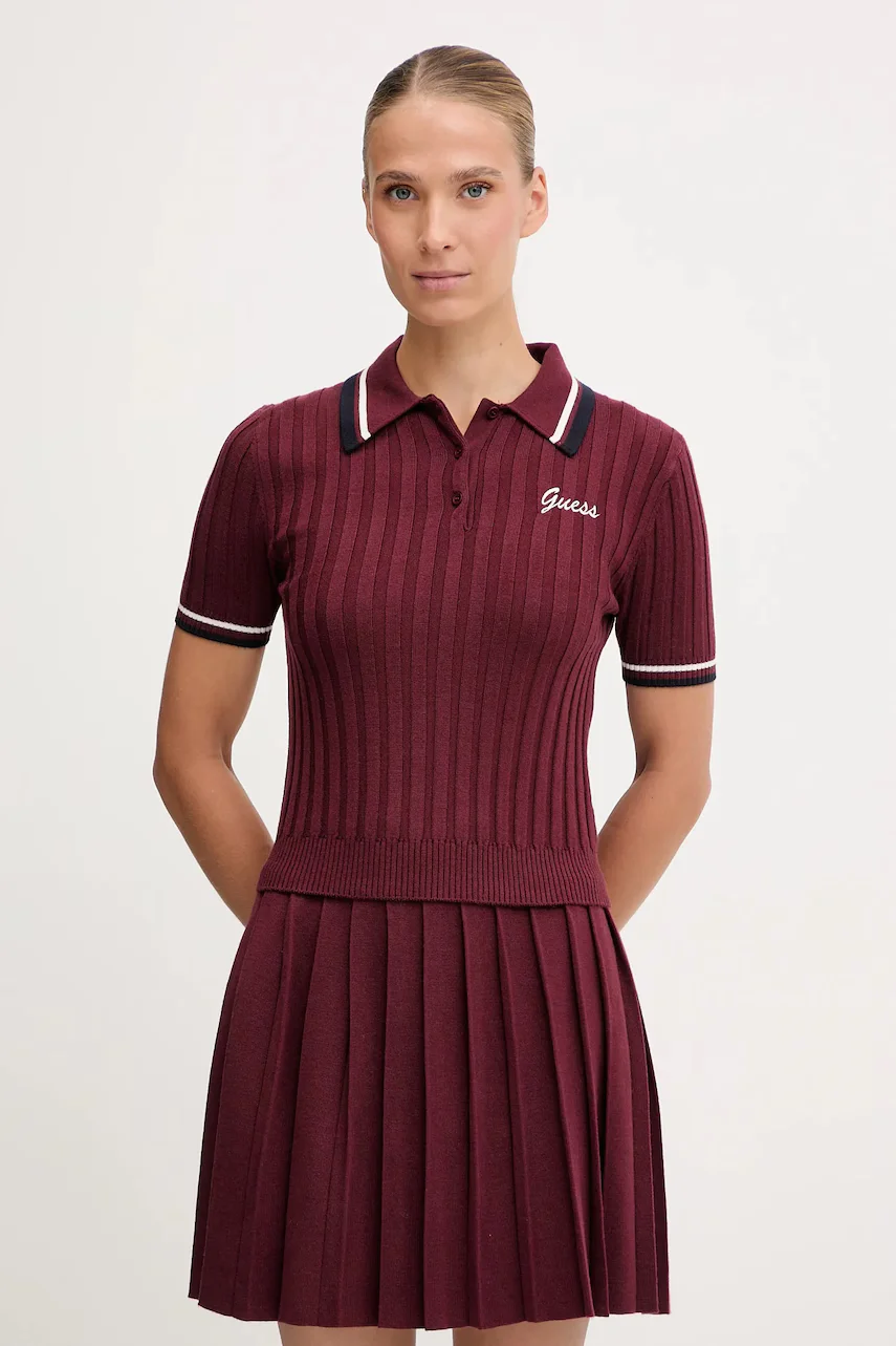 GUESS Тениска с яка с вълна SABINA