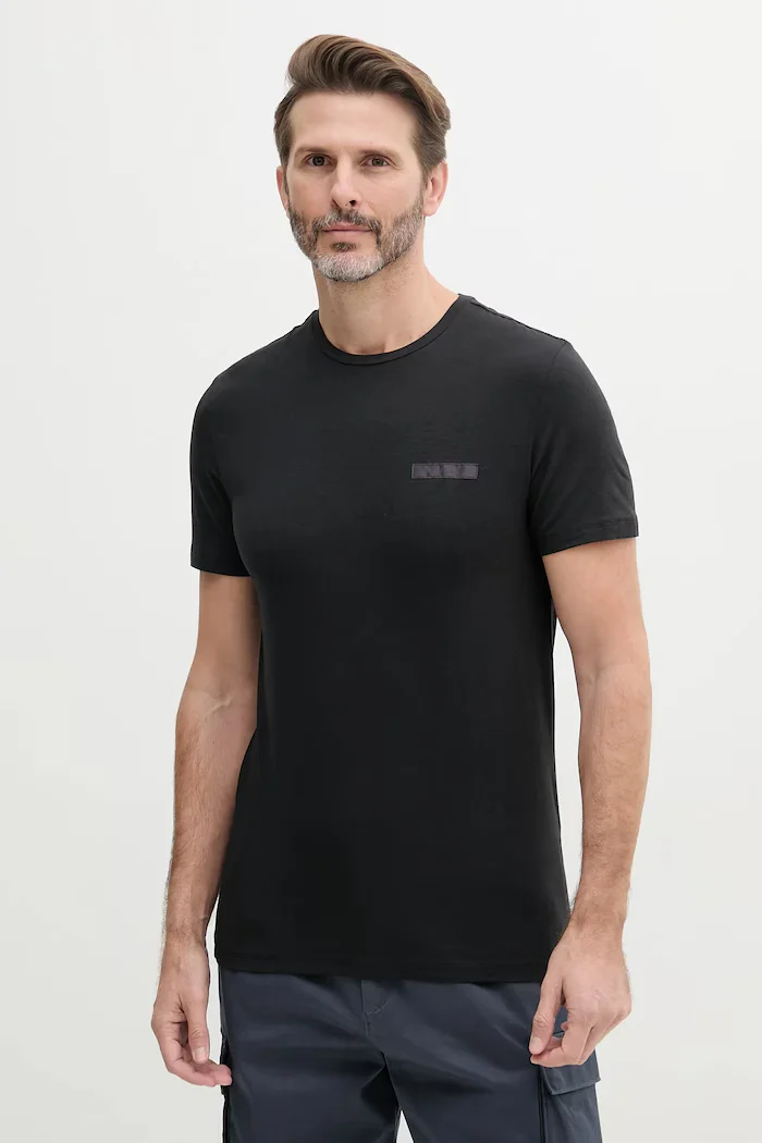 GUESS Тениска в черно с апликация U5GM30 KCPZ1