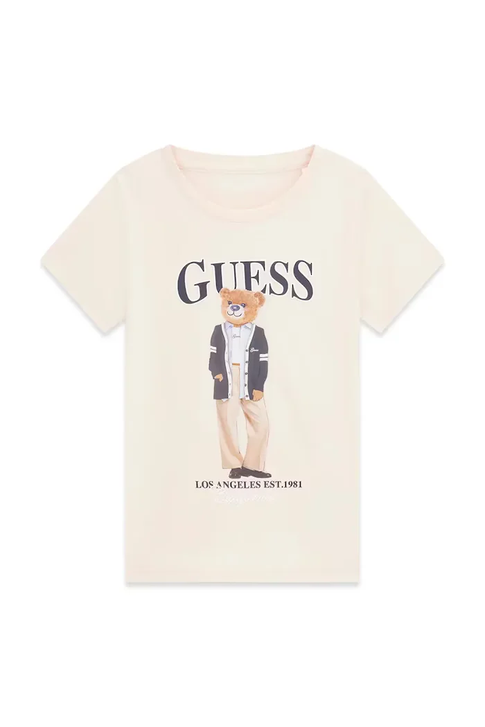GUESS тениска за деца от памук с еластан розова J6YI08 K3710