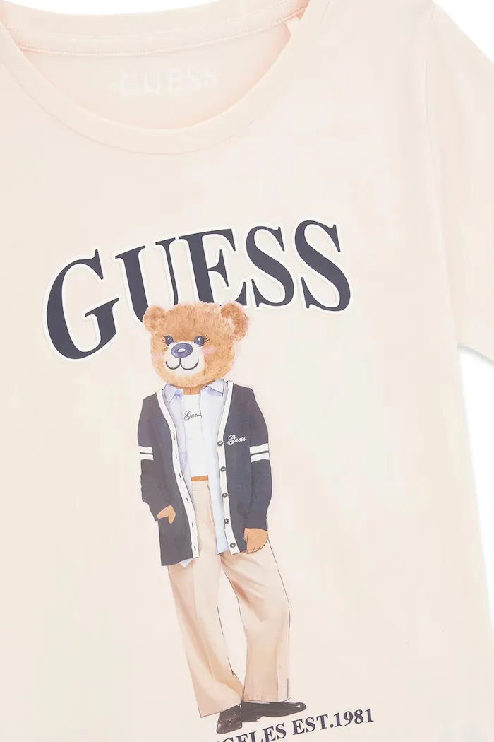 GUESS тениска за деца от памук с еластан розова J6YI08 K3710