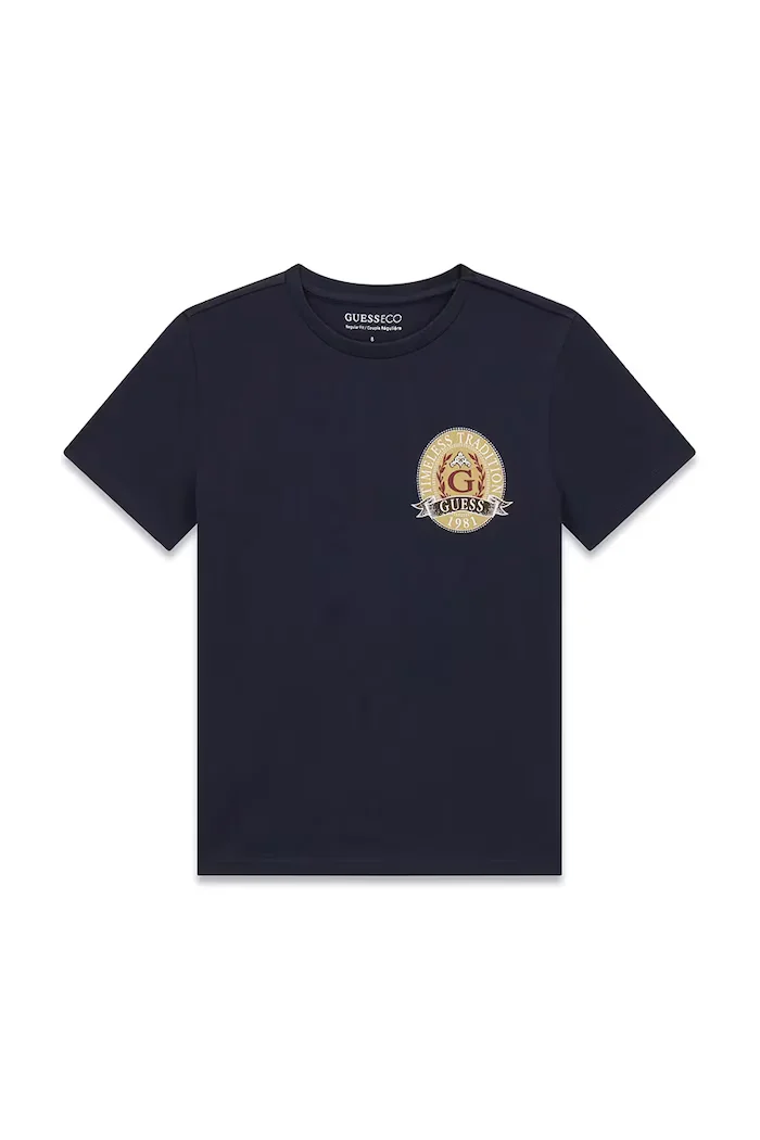 GUESS тениска за деца от памук тъмносиня L6YI07 K3715