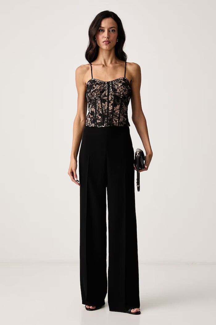GUESS топ дамски от дантела MONICA черен W6BH58 W4442