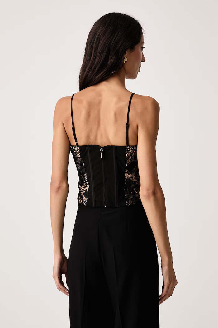 GUESS топ дамски от дантела MONICA черен W6BH58 W4442