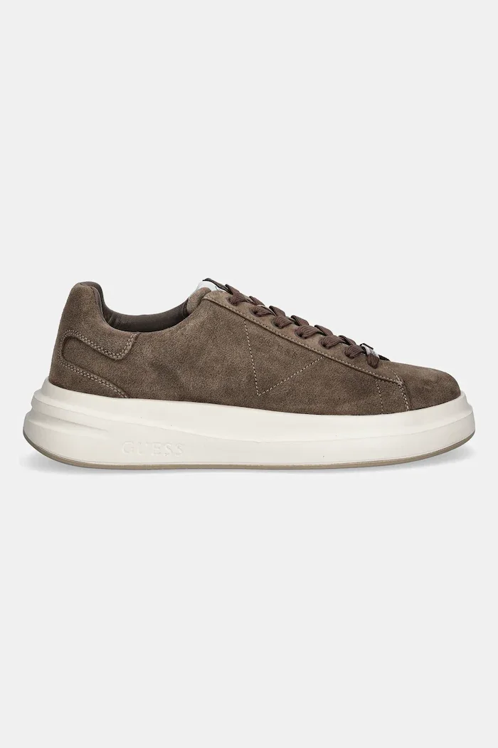 GUESS Велурени маратонки ELBA мъжки в кафяво FMFLBA SUE12