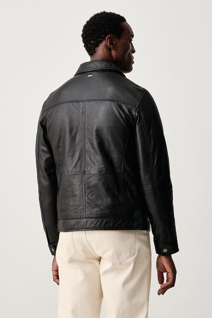 GUESS яке мъжко от кожа черно M6BL57 L0159