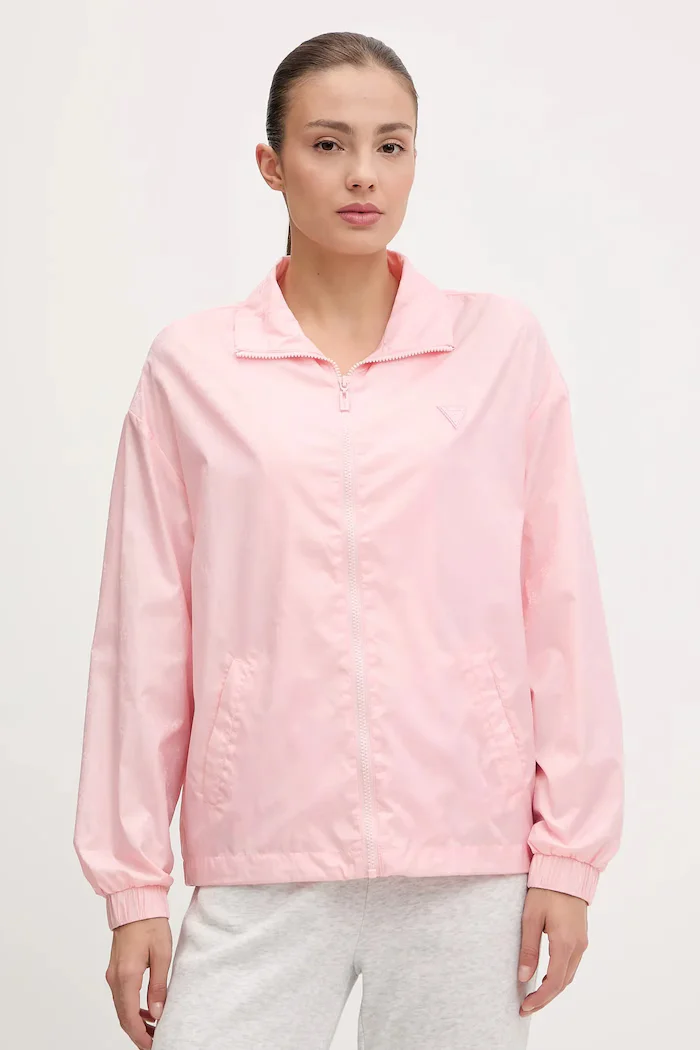 GUESS Яке в розово преходен модел с уголемена кройка V5GL01 WH482