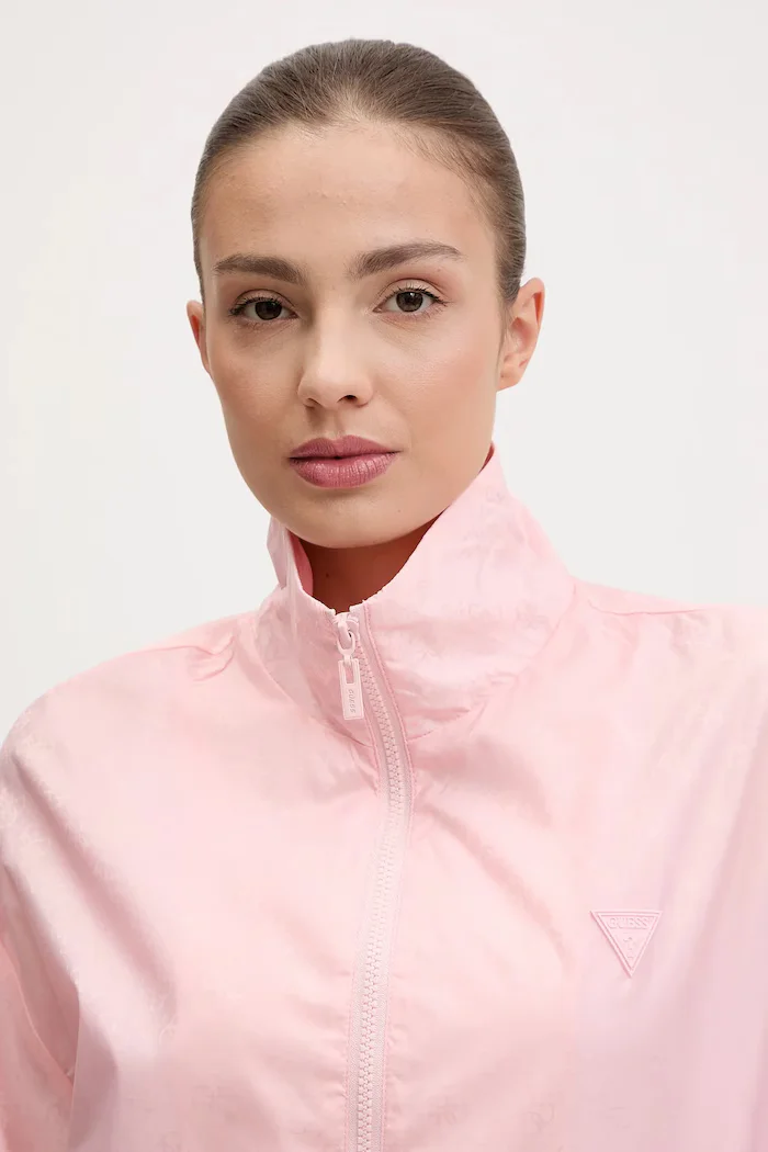 GUESS Яке в розово преходен модел с уголемена кройка V5GL01 WH482