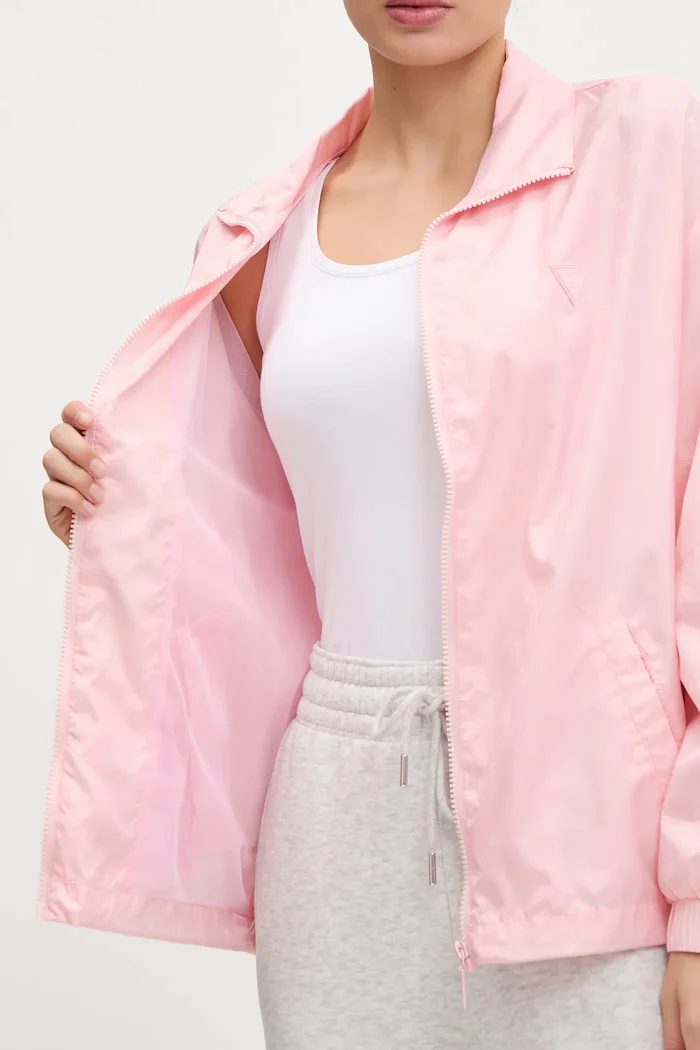 GUESS Яке в розово преходен модел с уголемена кройка V5GL01 WH482
