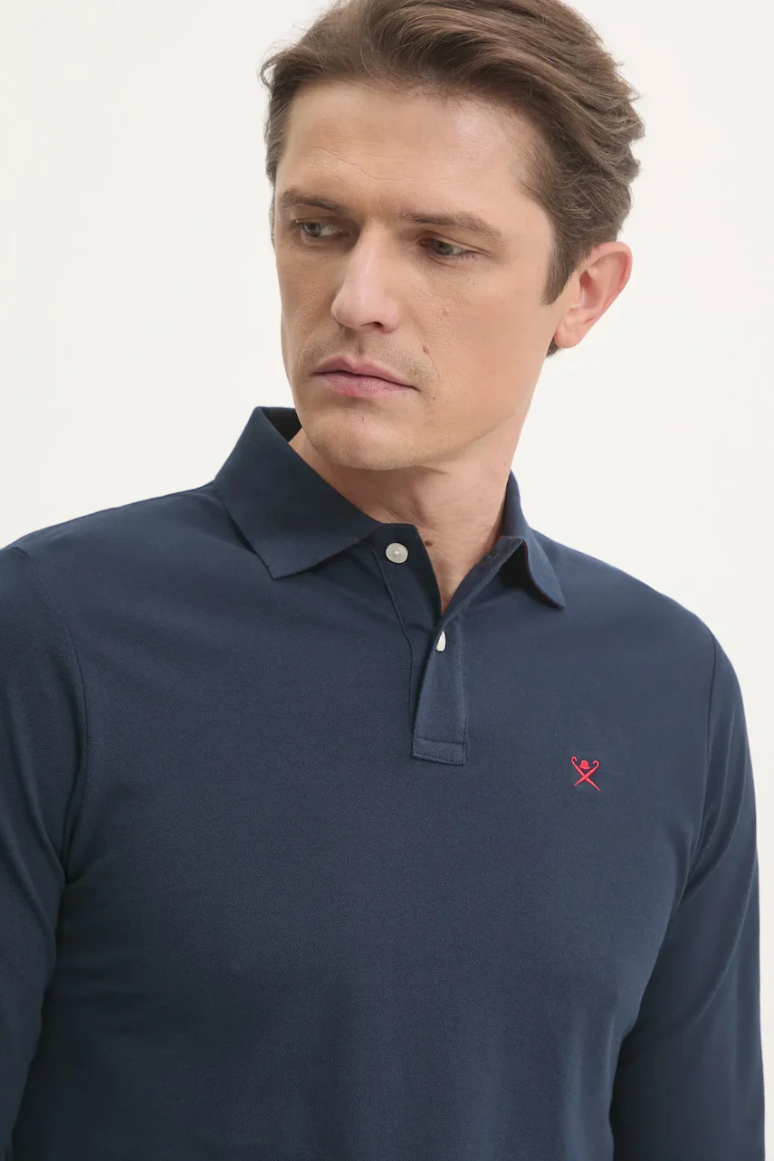 Hackett London Памучна блуза с дълги ръкави
