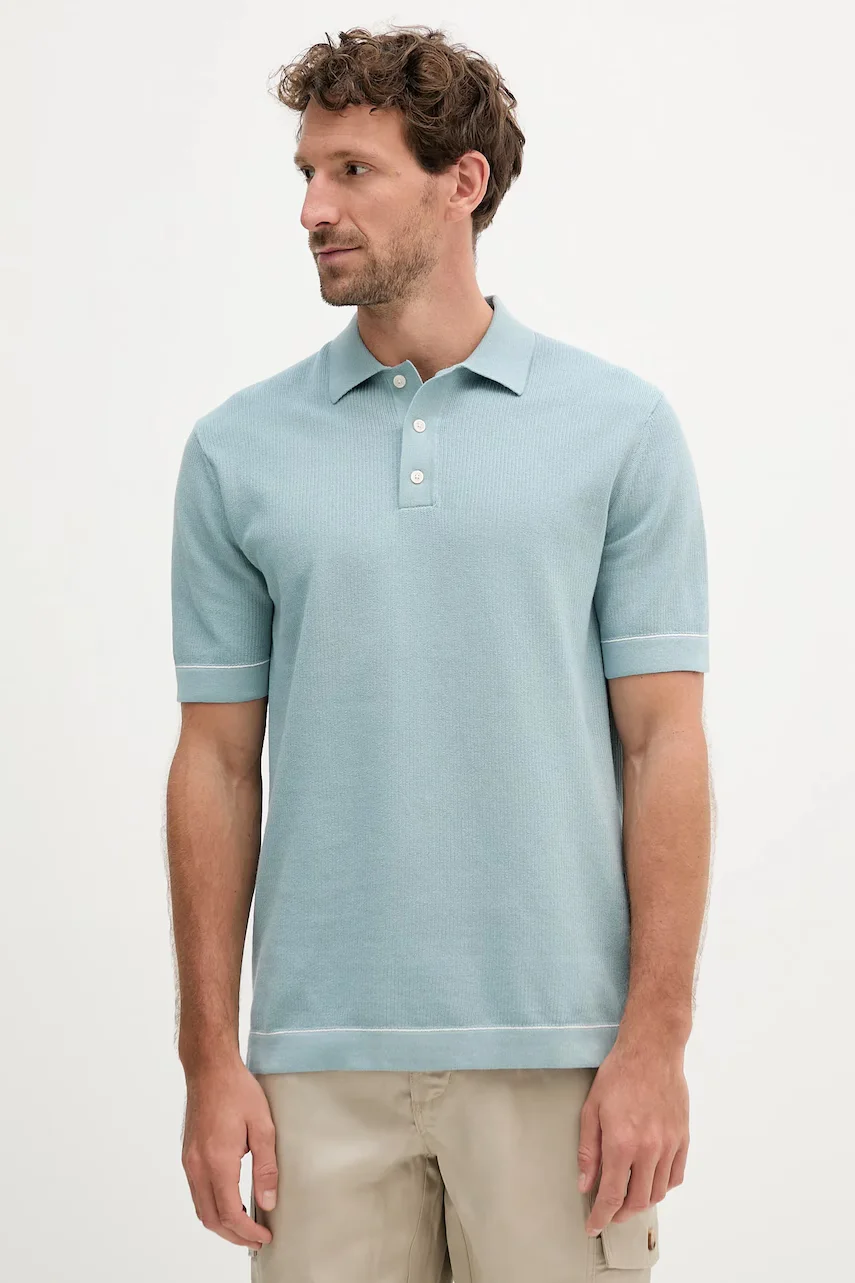 Hackett London Памучна тениска с яка