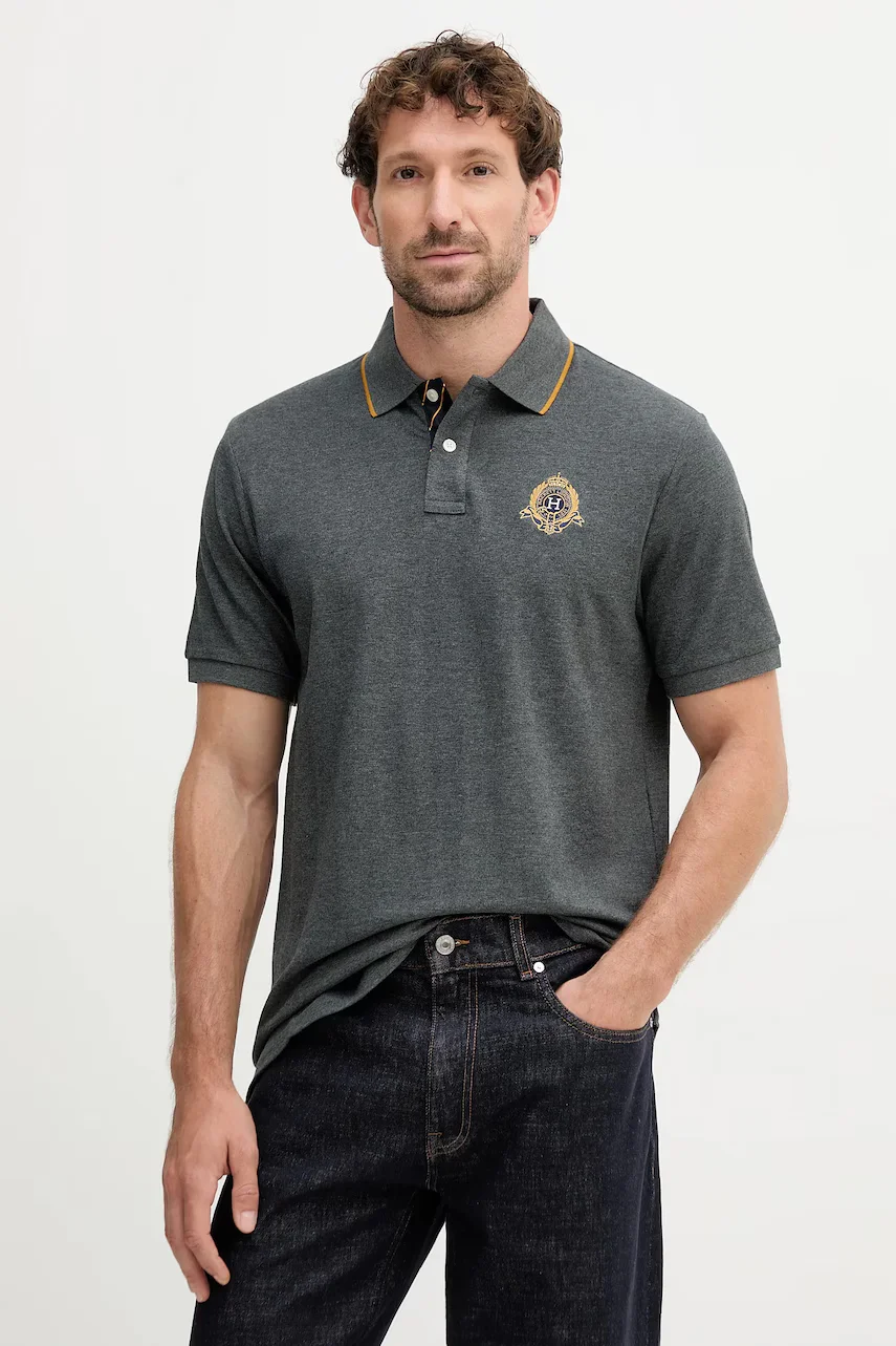 Hackett London Памучна тениска с яка