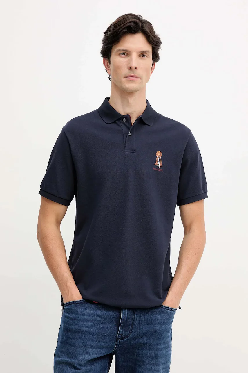 Hackett London Памучна тениска с яка