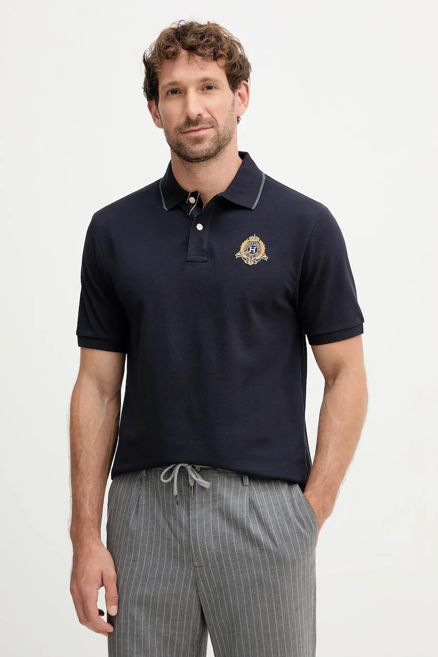 Hackett London Памучна тениска с яка