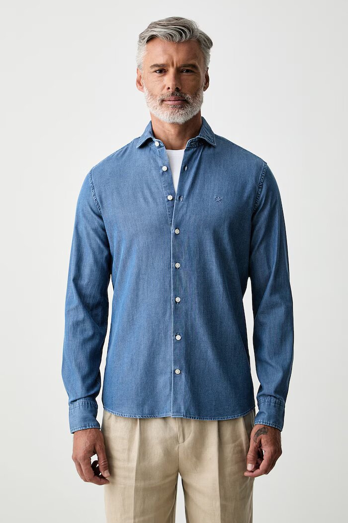 Hackett London риза мъжка синя HM3010760