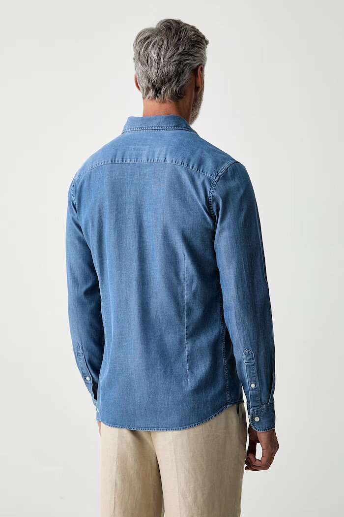 Hackett London риза мъжка синя HM3010760