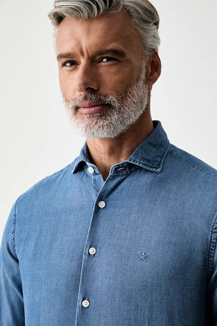 Hackett London риза мъжка синя HM3010760