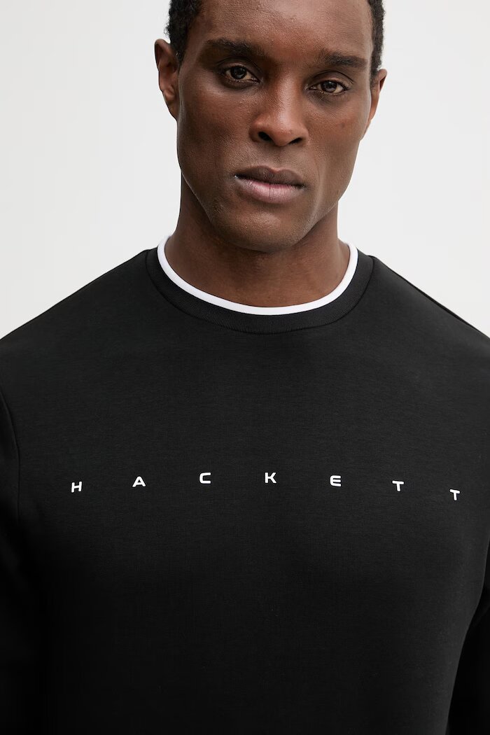 Hackett London Суичър мъжки в черно с принт HM5800087