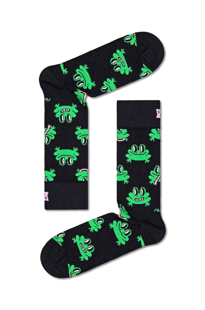 Happy Socks Чорапи Frog Sock в черно