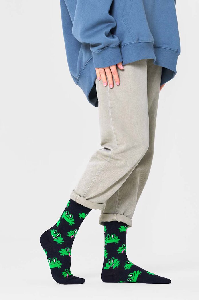 Happy Socks Чорапи Frog Sock в черно