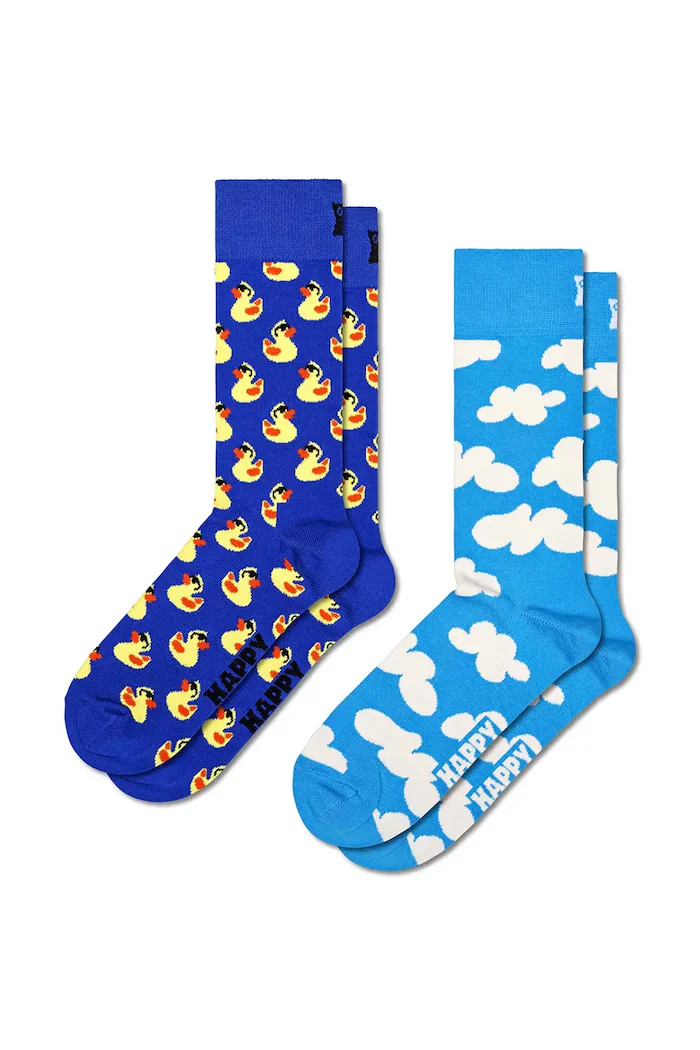 Happy Socks чорапи с памук 2 броя сини P005617