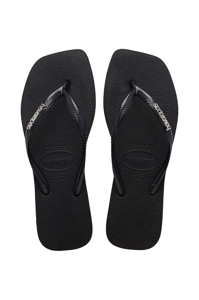 Havaianas Джапанки SQUARE LOGO METALLIC в черно с равна подметка 4148257.2976